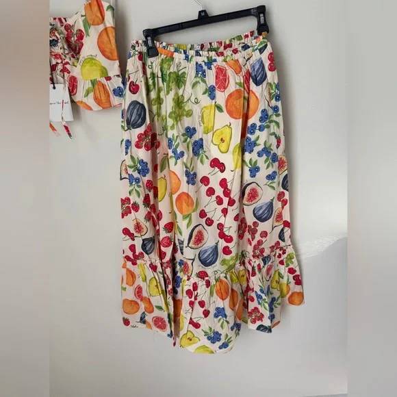 Jacquie the label Cream Fruit Crop Top & Maxi Skirt Set - Picture 5 of 7